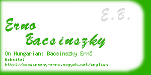 erno bacsinszky business card